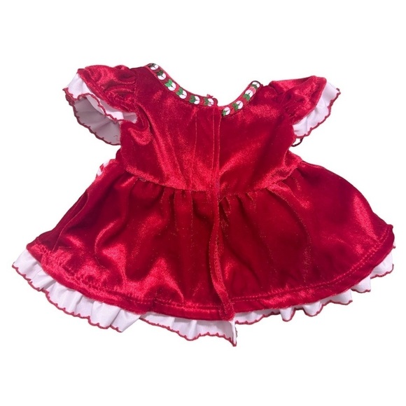Build A Bear BAB Outfit Red Velvet Christmas Dress Apron & Candy Cane Mrs. Claus - Picture 7 of 7